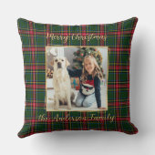 家族のクリスマスプレドカスタム金ゴールドモダン写真 クッション (裏面)