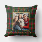 家族のクリスマスプレドカスタム金ゴールドモダン写真 クッション (正面)