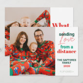 家族のクリスマスホリデー写真カード 「今年はどんな一年？」 シーズンカード (正面/裏面)