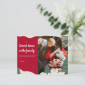 家族のクリスマスポストカードとベビーと犬 シーズンポストカード (スタンド正面)
