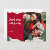 家族のクリスマスポストカードとベビーと犬 シーズンポストカード (正面/裏面)