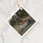 家族のクリスマスモダン写真を大切にする フェイバータグ (裏面)