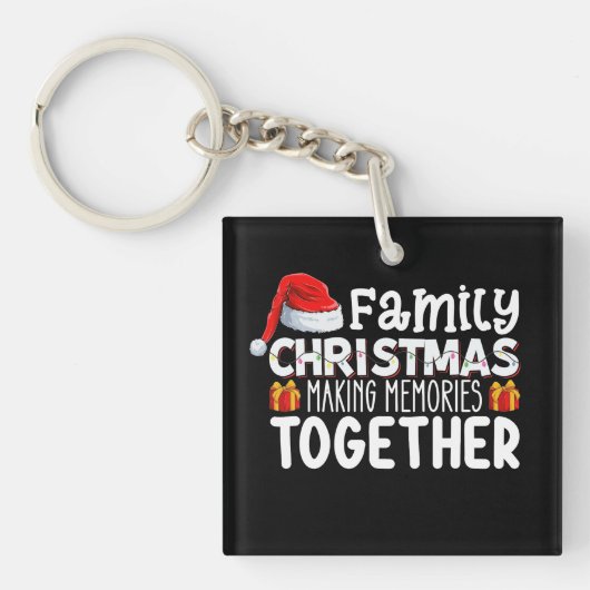 家族のクリスマス一緒に思い出を作る休日 キーホルダー (正面)