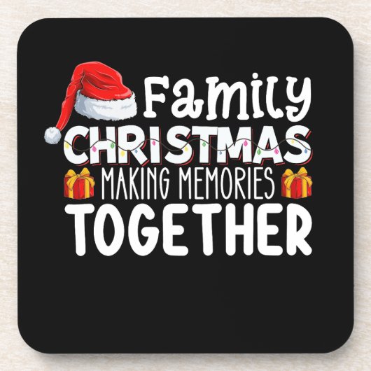 家族のクリスマス一緒に思い出を作る休日 コースター (正面)