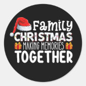 家族のクリスマス一緒に思い出を作る休日 ラウンドシール (正面)