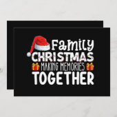 家族のクリスマス一緒に思い出を作る休日 招待状 (正面/裏面)
