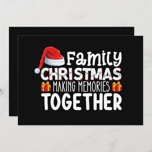 家族のクリスマス一緒に思い出を作る休日 招待状 (正面/裏面)