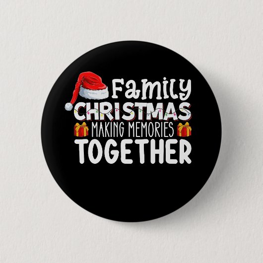 家族のクリスマス一緒に思い出を作る休日 缶バッジ (正面)