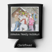 家族のクリスマス休暇の写真パーソナライズされた 缶クーラー (正面)