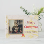 家族のクリスマス写真のホリデーカード サンキューカード (スタンド正面)