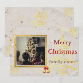 家族のクリスマス写真のホリデーカード サンキューカード (正面/裏面)