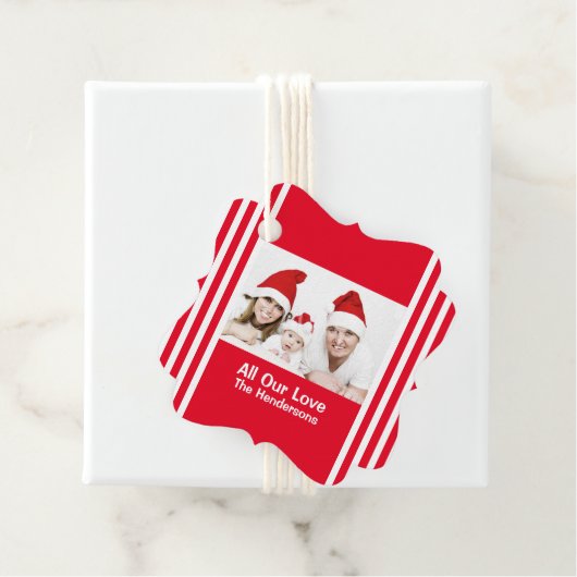 家族のクリスマス写真の休日の願いホタテ フェイバータグ (インサイチュ)