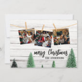 家族のクリスマス写真の素朴なカード シーズンカード (正面)