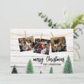 家族のクリスマス写真の素朴なカード シーズンカード (スタンド正面)