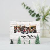 家族のクリスマス写真の素朴な葉書 シーズンポストカード (スタンド正面)