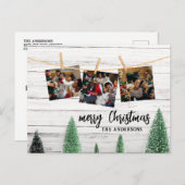 家族のクリスマス写真の素朴な葉書 シーズンポストカード (正面/裏面)