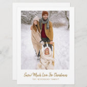家族のクリスマス写真の雪 シーズンカード (正面/裏面)