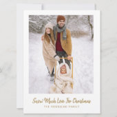 家族のクリスマス写真の雪 シーズンカード (正面)