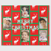 家族のクリスマス写真 ラッピングペーパー (フラット)