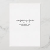 家族のクリスマス年を思い出すバラ金ゴールド 箔シーズンカード (裏面)