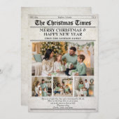 家族のクリスマス新聞写真ニュースレター シーズンカード (正面/裏面)