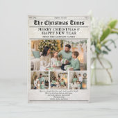 家族のクリスマス新聞写真ニュースレター シーズンカード (スタンド正面)