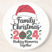 家族のクリスマス2024一緒に思い出を作る コースター (正面)