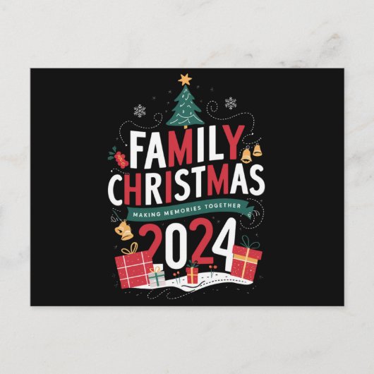 家族のクリスマス2024一緒に思い出を作る シーズンポストカード (正面)