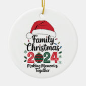 家族のクリスマス2024一緒に思い出を作る セラミックオーナメント (正面)