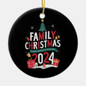 家族のクリスマス2024一緒に思い出を作る セラミックオーナメント (正面)