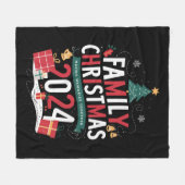 家族のクリスマス2024一緒に思い出を作る フリースブランケット (正面(横))