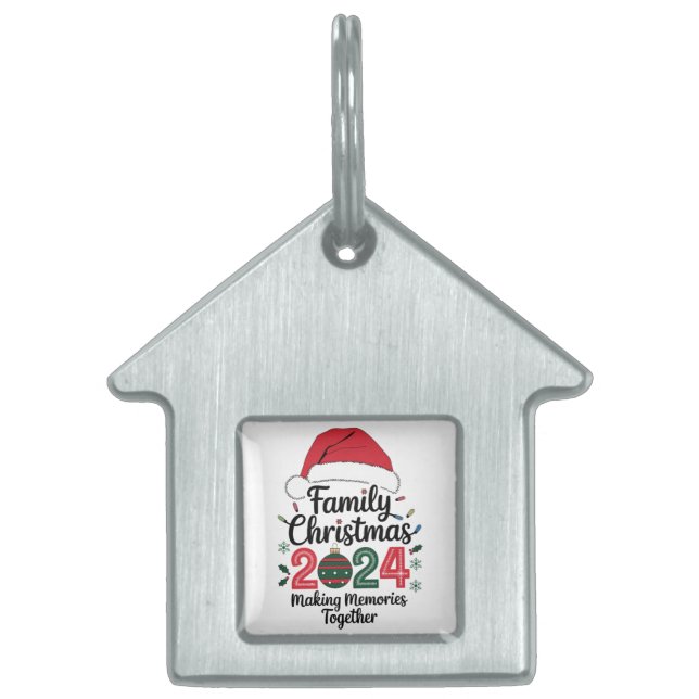 家族のクリスマス2024一緒に思い出を作る ペットネームタグ (正面)