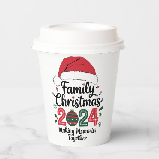 家族のクリスマス2024一緒に思い出を作る 紙コップ (正面)