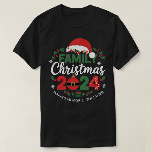 家族のクリスマス2024一緒に思い出を作る Tシャツ (デザイン正面)