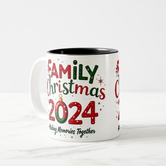 家族のクリスマス2024年マグカップ一緒に思い出を作る ツートーンマグカップ (正面左)