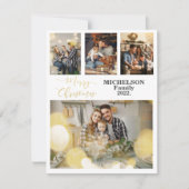 家族のクリスマス4フォトコラージュのグリーティングカード シーズンカード (正面)
