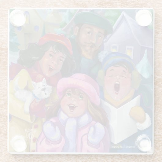 家族のクリスマス・カロリング ガラスコースター (裏面)