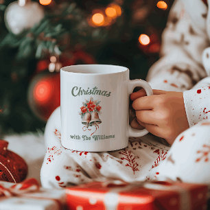 家族のクリスマス  クリスマスベルの家族の名前 コーヒーマグカップ