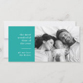 家族のクリスマス |ターコイズモダンティール(緑がかった色)写真 シーズンカード (正面)