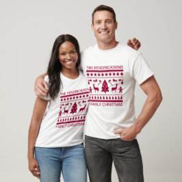 家族のクリスマス | ファミリパーソナライズされた名 Tシャツ
