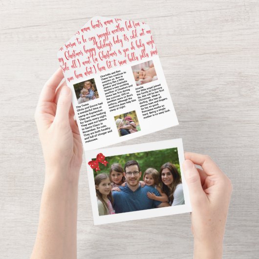 家族のクリスマス🎄✨フォトニュースレター オールインワン招待状 (貼ってはがせる)