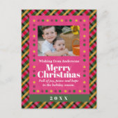 家族のクリスマス プライド フォト 赤 ホリデー ポストカード (正面)