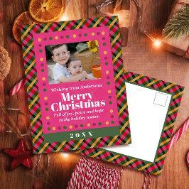 家族のクリスマス プライド フォト 赤 ホリデー ポストカード