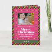 家族のクリスマス プライド フォト 赤 ホリデー ポストカード (正面)