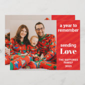 家族のクリスマス＆ホリデー フォトカード　今年はどんな１年？ シーズンカード (正面/裏面)