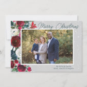 家族のクリスマス ホリデー フラワー フォト カード (正面)