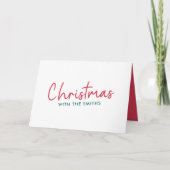 家族のクリスマス |ミニマルモダンリストの姓 シーズンカード (正面)