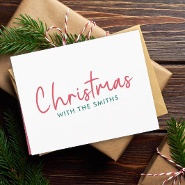 家族のクリスマス |ミニマルモダンリストの姓 シーズンカード