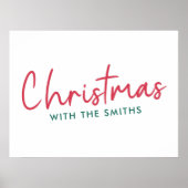 家族のクリスマス |ミニマルモダンリストの姓 ポスター (正面)