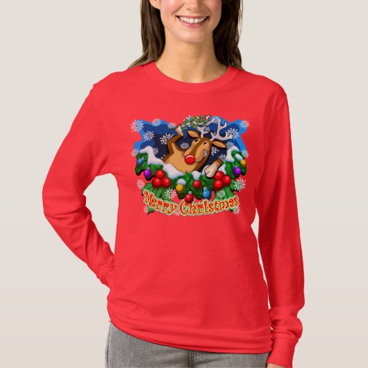 家族のクリスマス: ルドルフ Tシャツ (正面)
